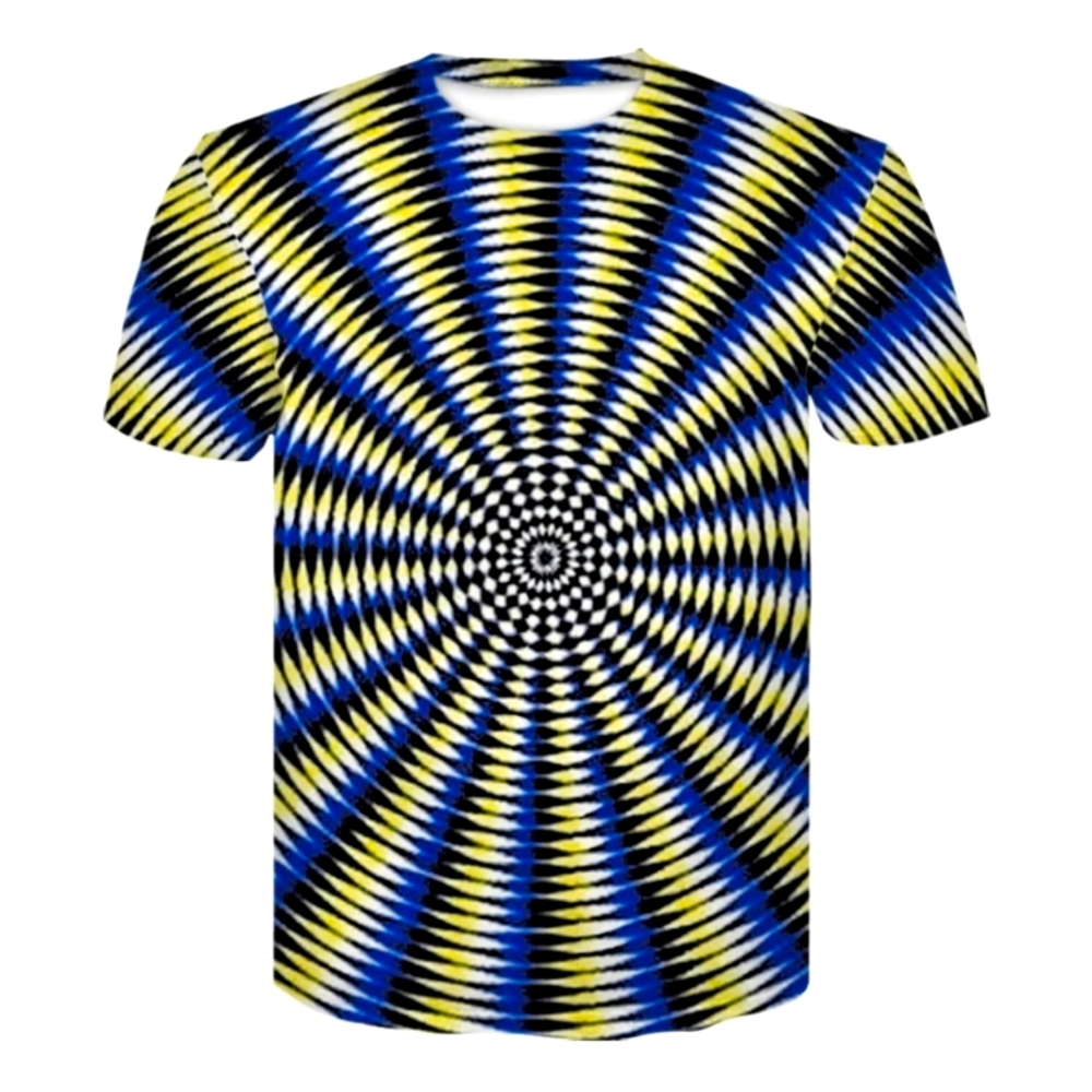 Men's 2XL Yellow & Blue Optical Illusion Shirt